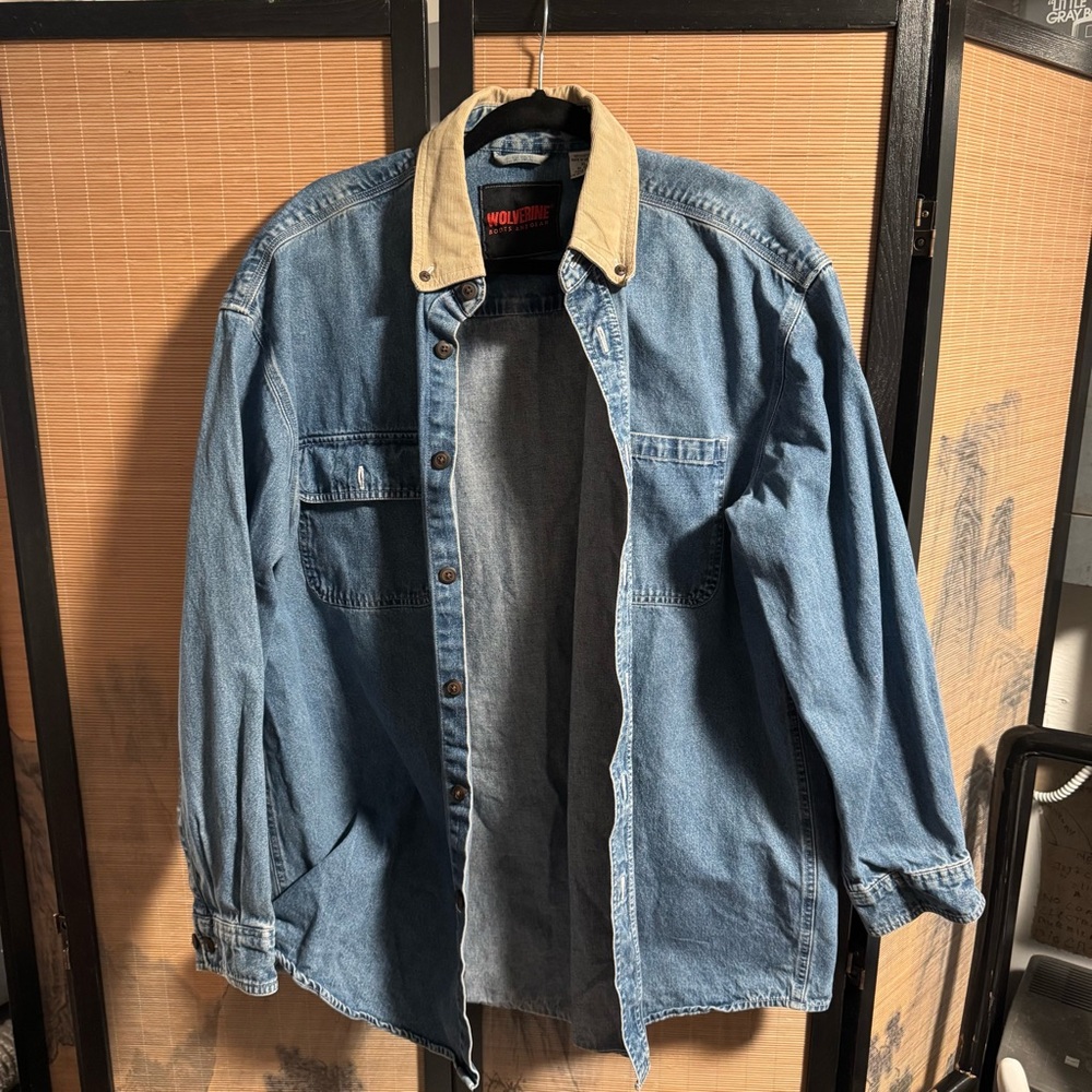 Wolverine Men Denim Shacket Work Jacket - image 1